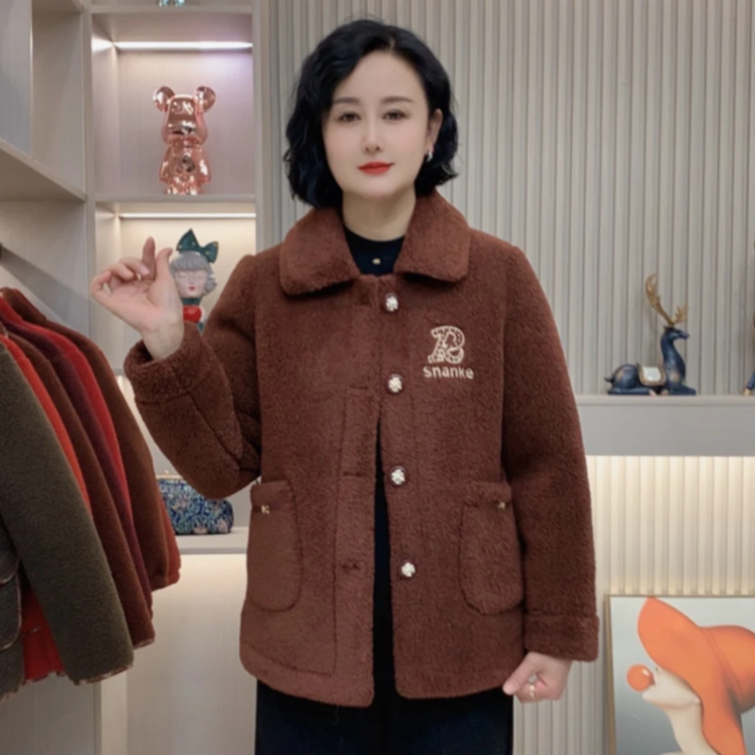 秋冬新款宽松减龄百搭显瘦厚款短款中老年妈妈装