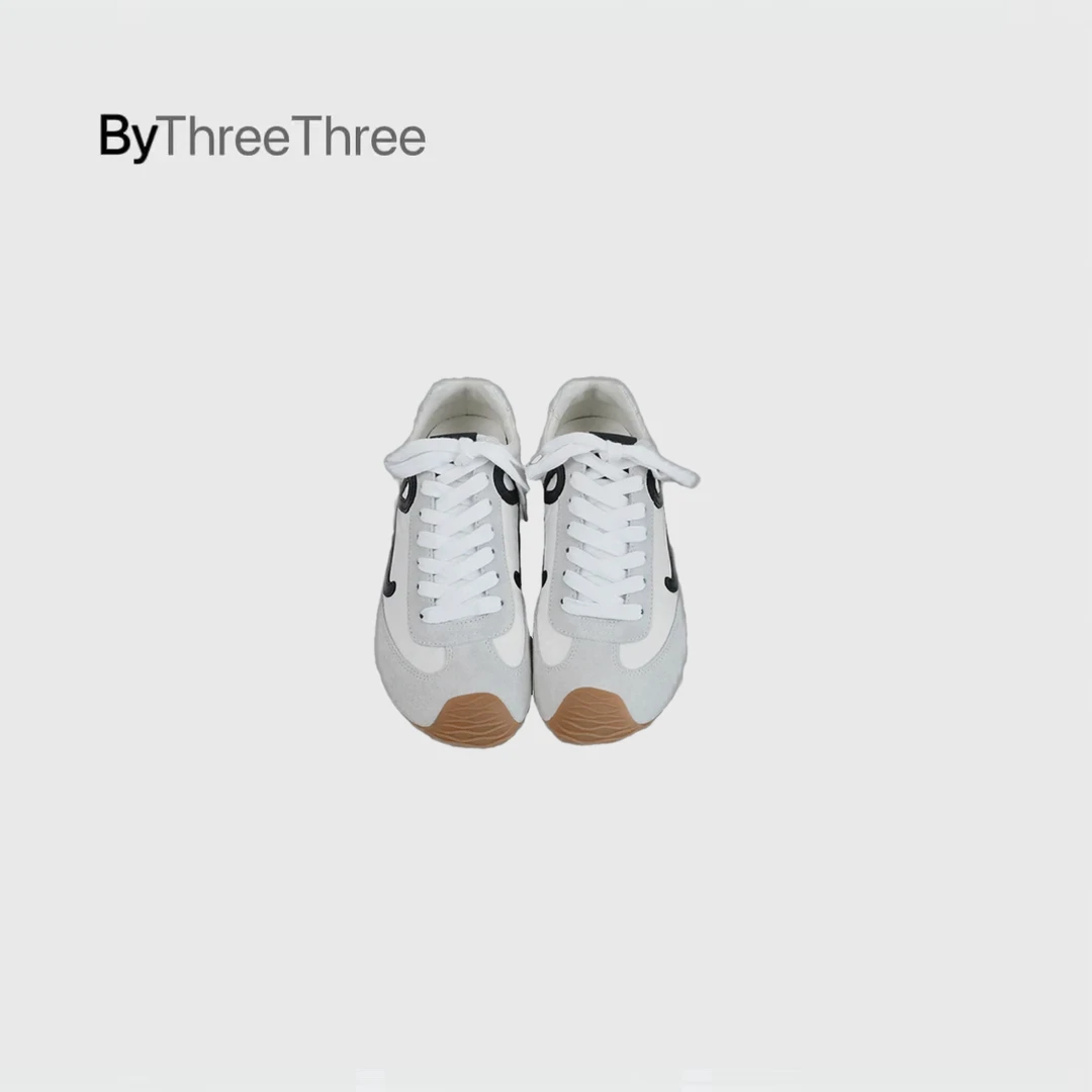 【THREES早春新款】2025s时尚做旧系带运动休闲百搭平底阿甘鞋