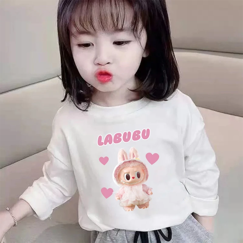 秋款儿童纯棉拉布布百搭长袖男女童装打底衫中小童薄款圆领上衣