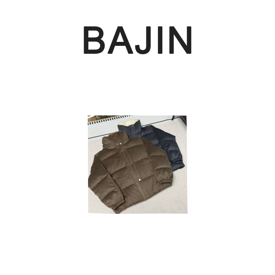 B2642【冬季新款芭金高货绵羊毛立领鹅绒服洋气显瘦外套羽绒服】