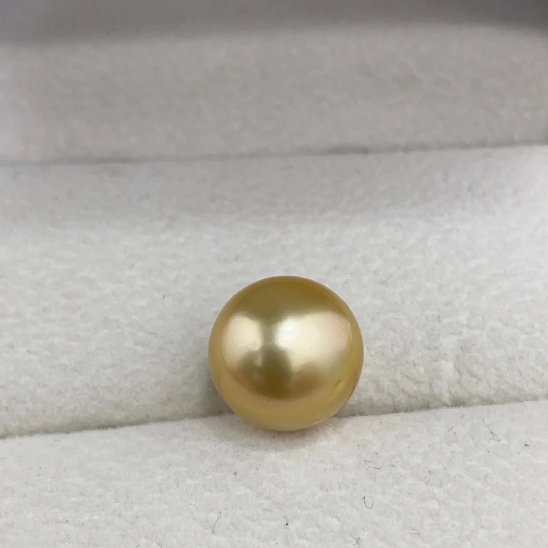 海水珍珠裸珠12-13mm浓茶金