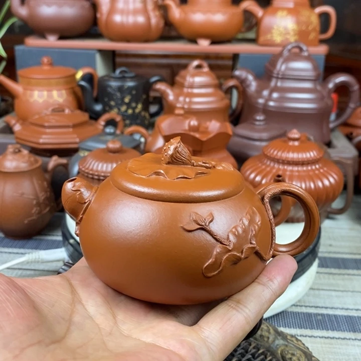 茶壶紫砂莲蓬220cc原矿赵庄朱泥特价
