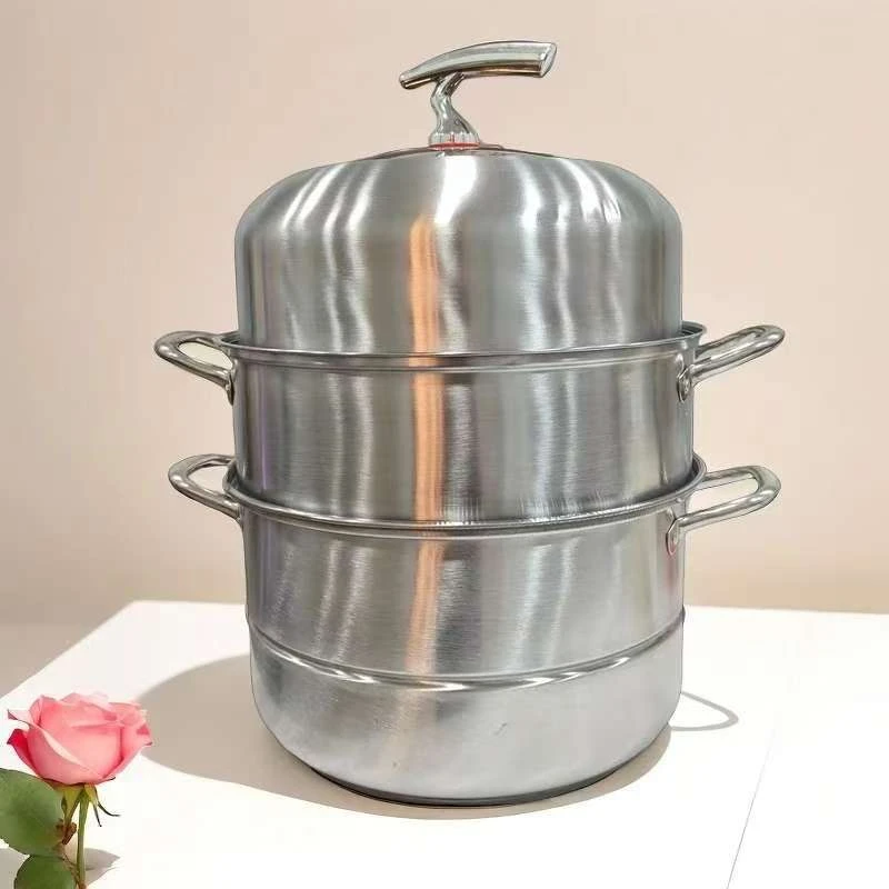 【28CM飞鸟三层】不锈钢蒸锅家用加厚大容量蒸煮锅多功能厨房带蒸笼