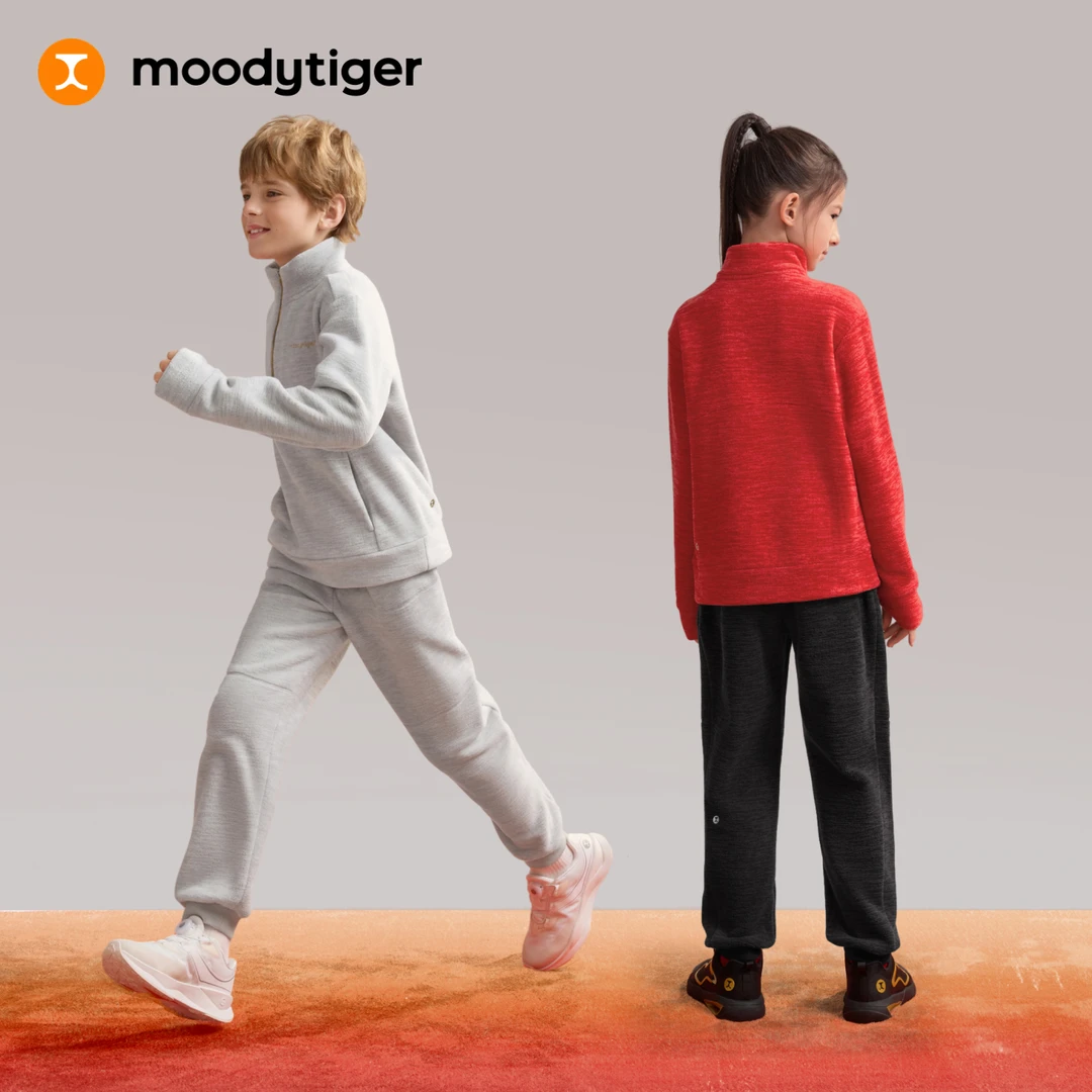 moodytiger【新年系列】儿童加绒保暖针织裤秋冬运动舒适61511303 H