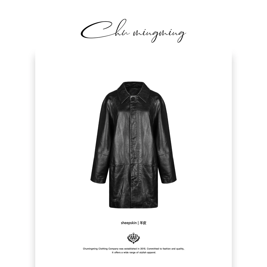 【CHU/2025SSNEW】原创设计《多诺》中长款皮外套OS2501