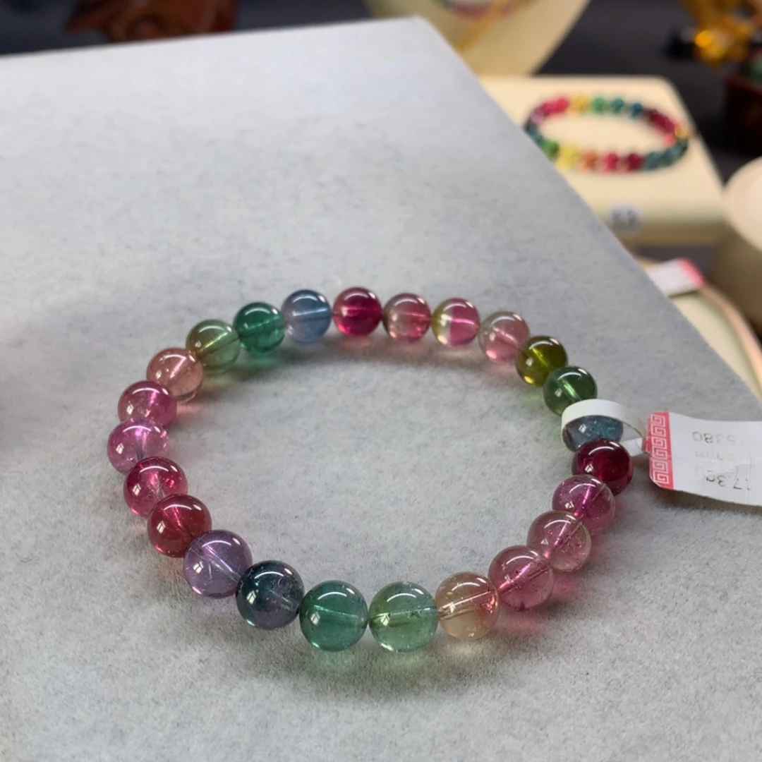 【闪购商品】未镶嵌手链碧玺艳丽西瓜单圈7.8