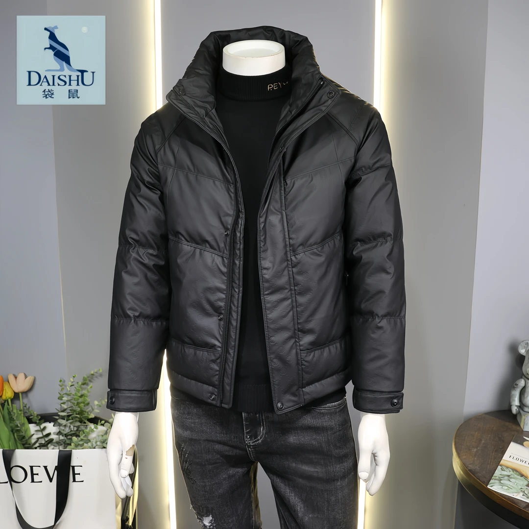 Dai Shu/袋鼠工装羽绒服男冬季立领白鸭绒加厚冲锋衣男士冬装外套