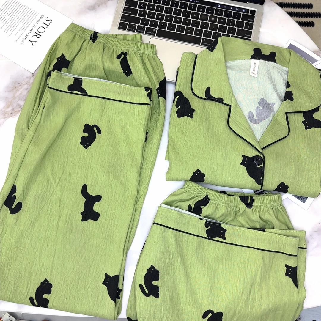 【三件套】大码300斤可穿MM可穿睡衣女套加肥大宽松家居服甜美