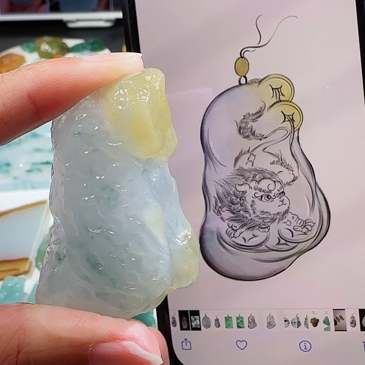 定制翡翠未镶嵌翡翠挂件