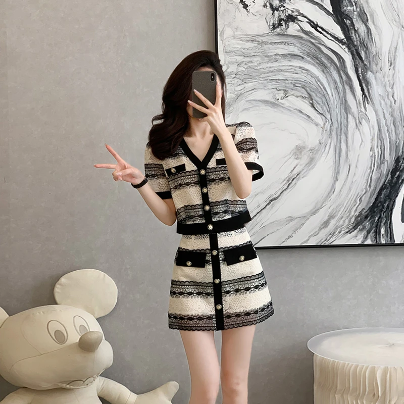 小香风时尚套装女年夏季新款时尚高级感个性气质名媛短外套显瘦A