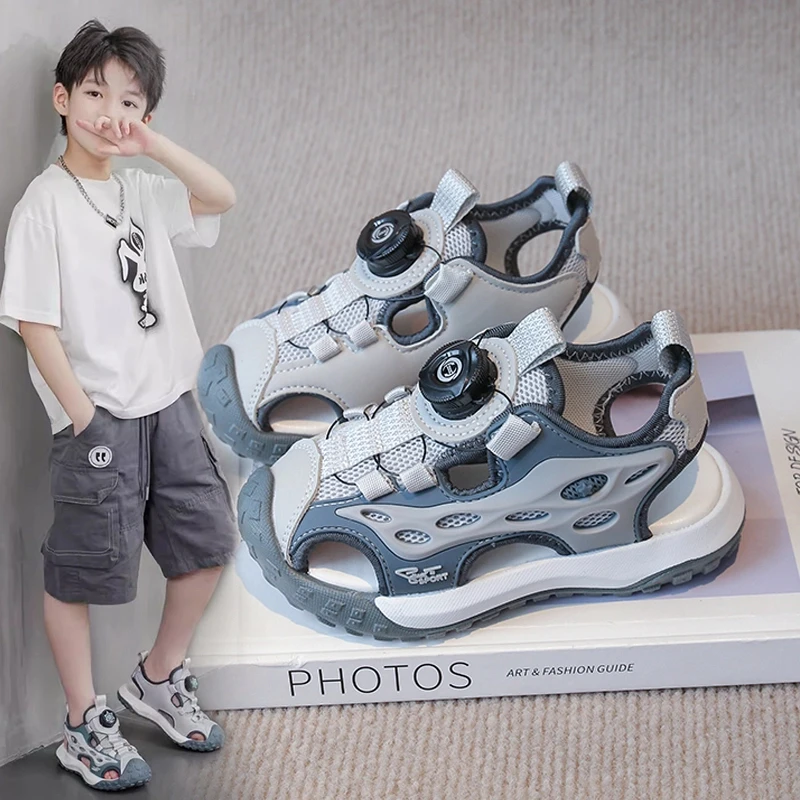 ABC 男童包头凉鞋夏季2025新款儿童运动沙滩鞋中大童小女孩凉鞋潮