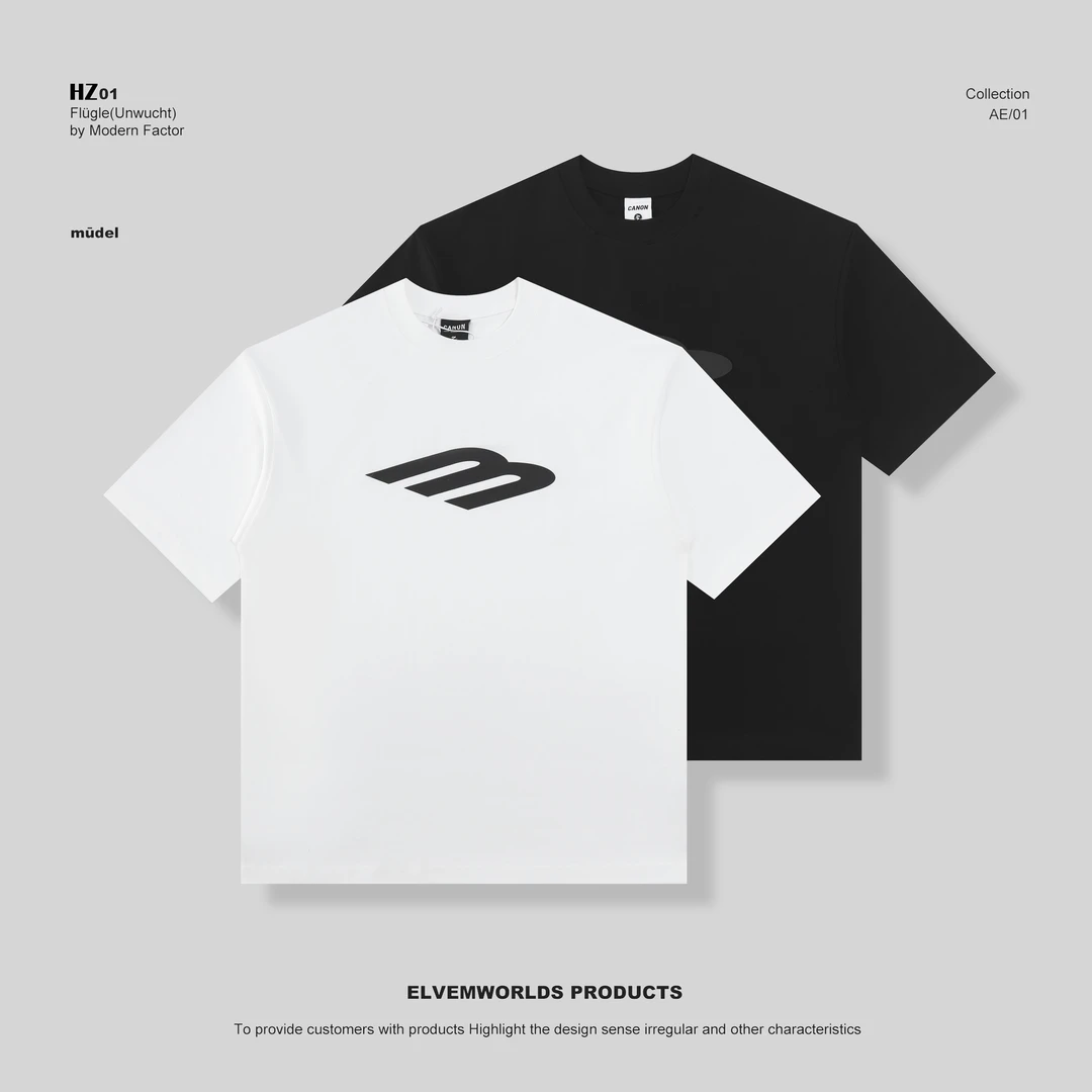 BoyHe【原创男装】春夏新款 男士重磅T恤字母印花经典百搭ins纯棉