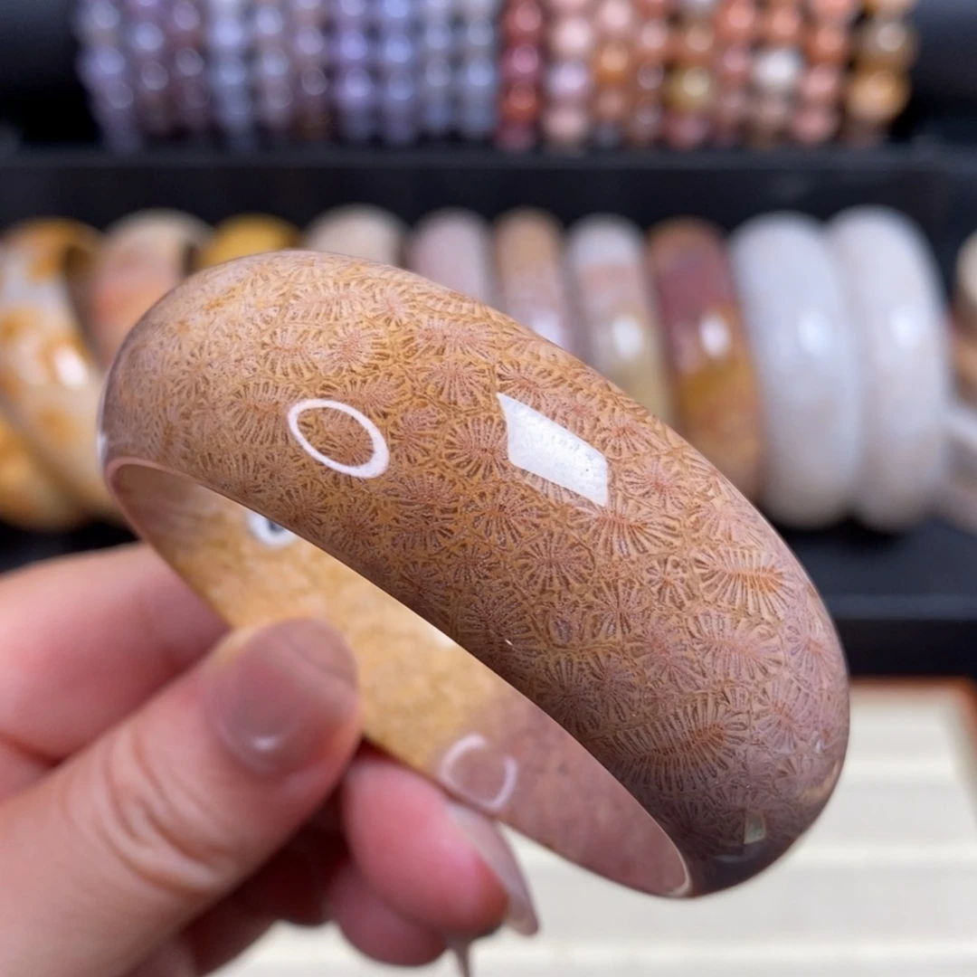 硅化玉手镯未镶嵌52.6圈虫蚊