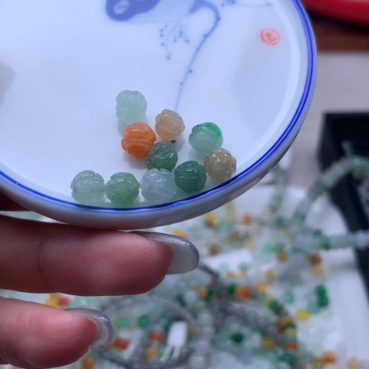 翡翠散珠莲花珠10个