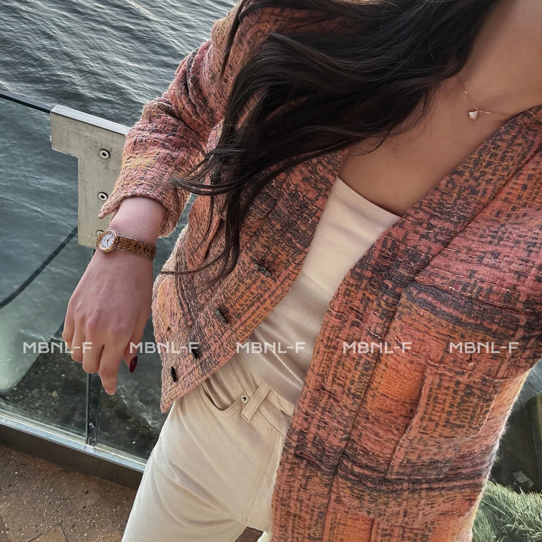 MBNL-F "橘粉小香" 法式高定编织感银丝外套 秦磊XM-XXZ0511