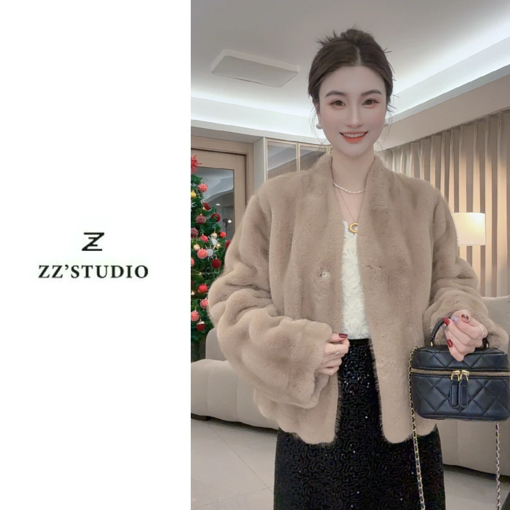 郑郑定制#冬季新款高级感轻奢百搭显瘦气质毛毛外套103