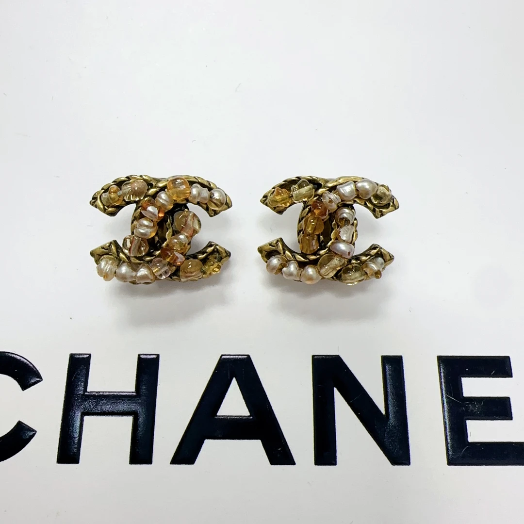 95新 Chanel/香奈儿 Chanel vintage香奈儿中古双c耳夹