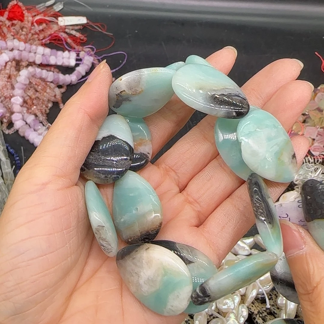 玛瑙/玉髓合金珠宝半成品亚马逊水滴20mm一条