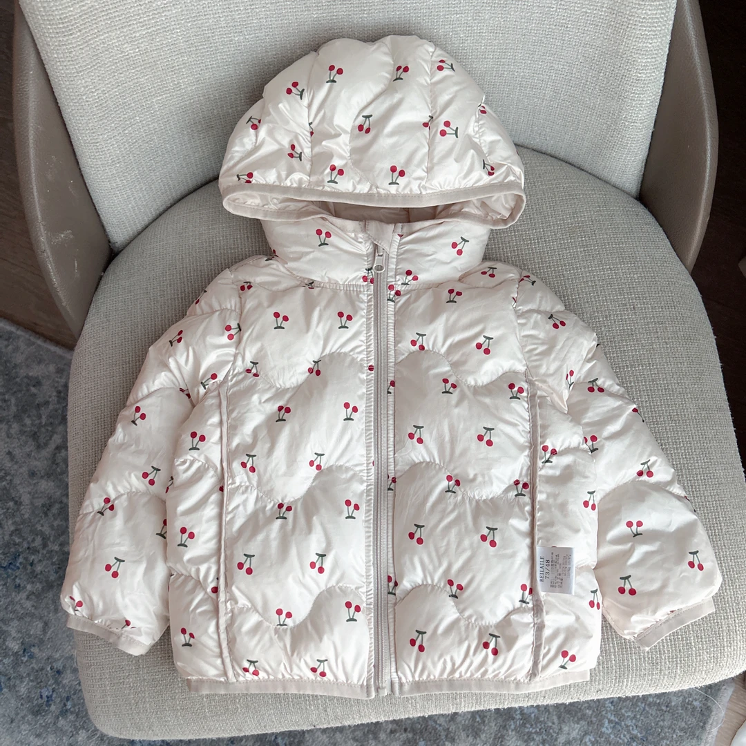 【三防印花双面穿羽绒 】婴儿童衣服宝宝羽绒外套秋冬白鸭绒轻薄h19