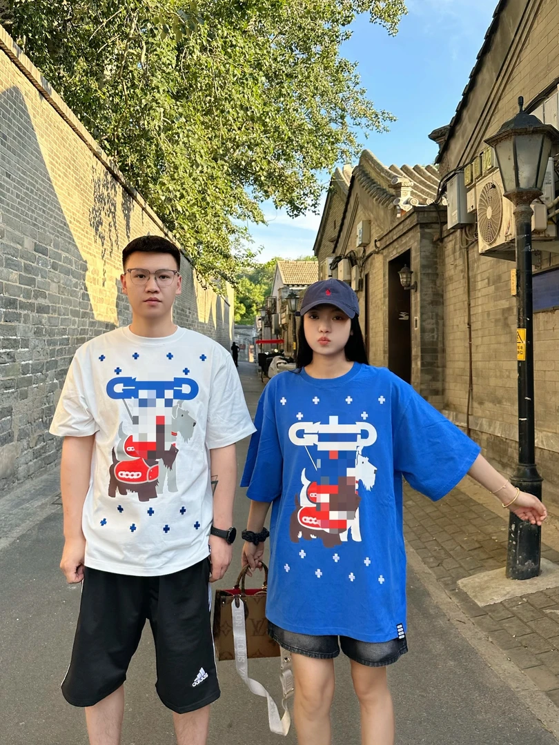 GOODBRAND 2025SS 雪纳瑞十字榻榻米轻奢时尚高级感印花短袖T恤