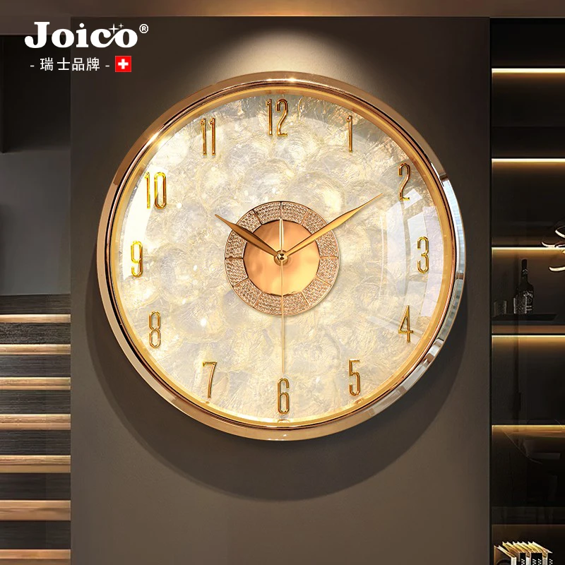 JOICO瑞士挂钟新款贝壳创意时钟客厅桌面座钟时钟摆件