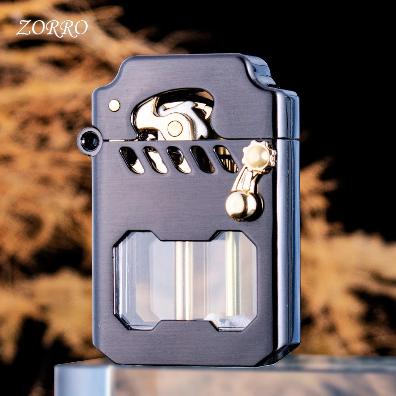 ZORRO佐罗透明托伦斯机甲鲲赛博风煤油打火机机械一键弹射打火机