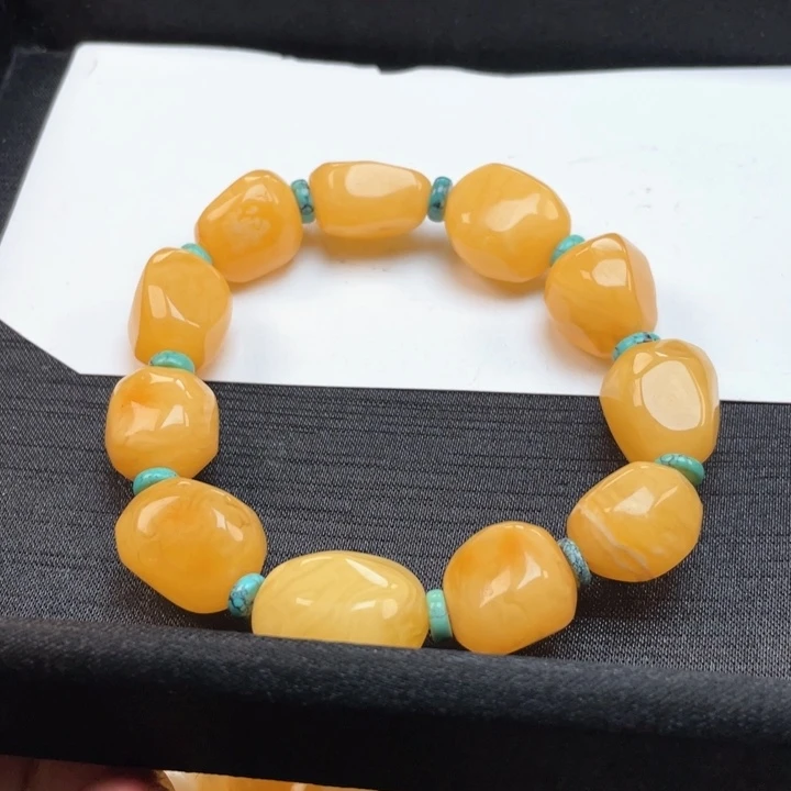蜜蜡裸石未镶嵌蜜蜡手串