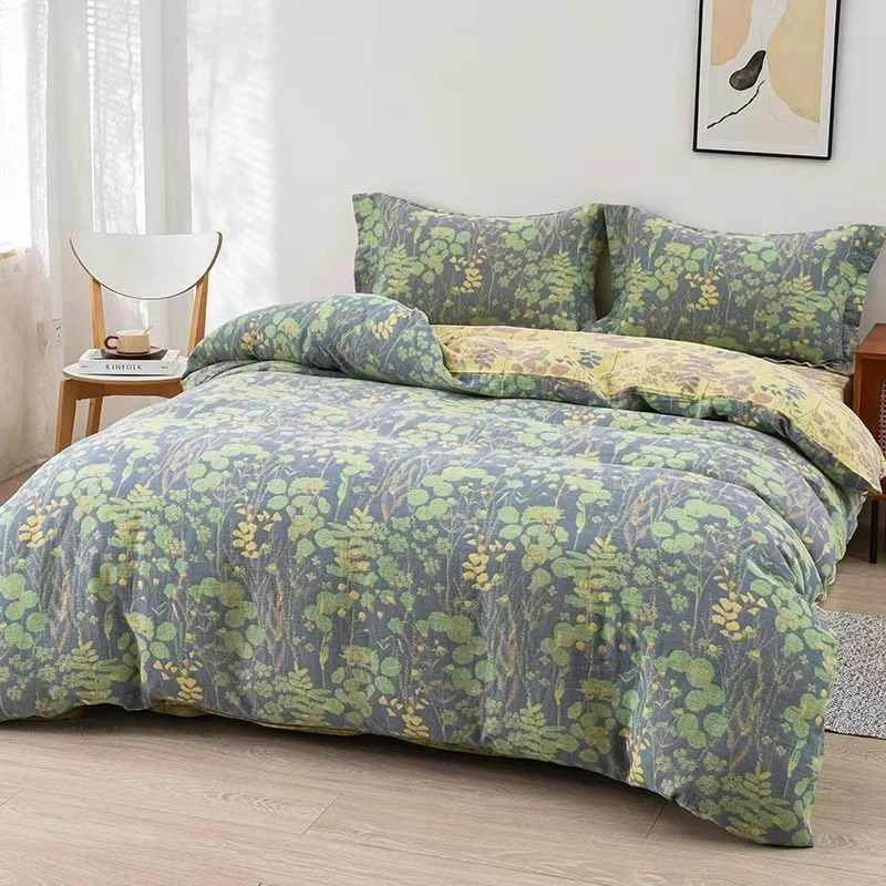 【荷塘月色】双层纱大床单双面轻奢加厚全棉