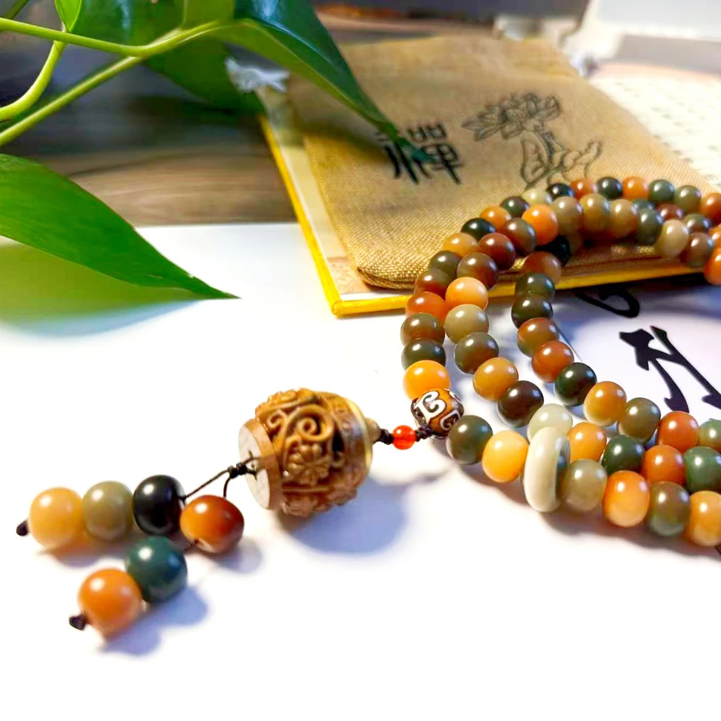 手链 【玄逸阁精品】敦煌飞天菩提108颗念珠多圈菩提