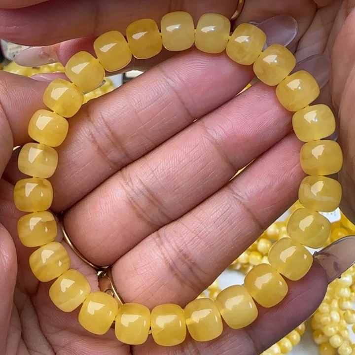 手链蜜蜡未镶嵌鸡油黄老型手串