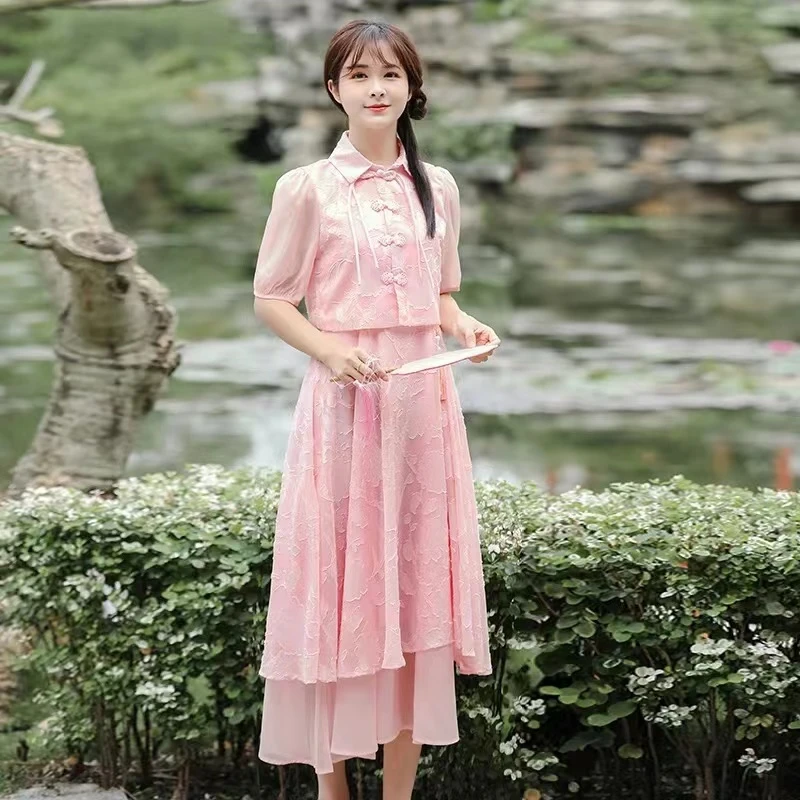 2025春夏新款名媛法式气质高级感冰丝套装873