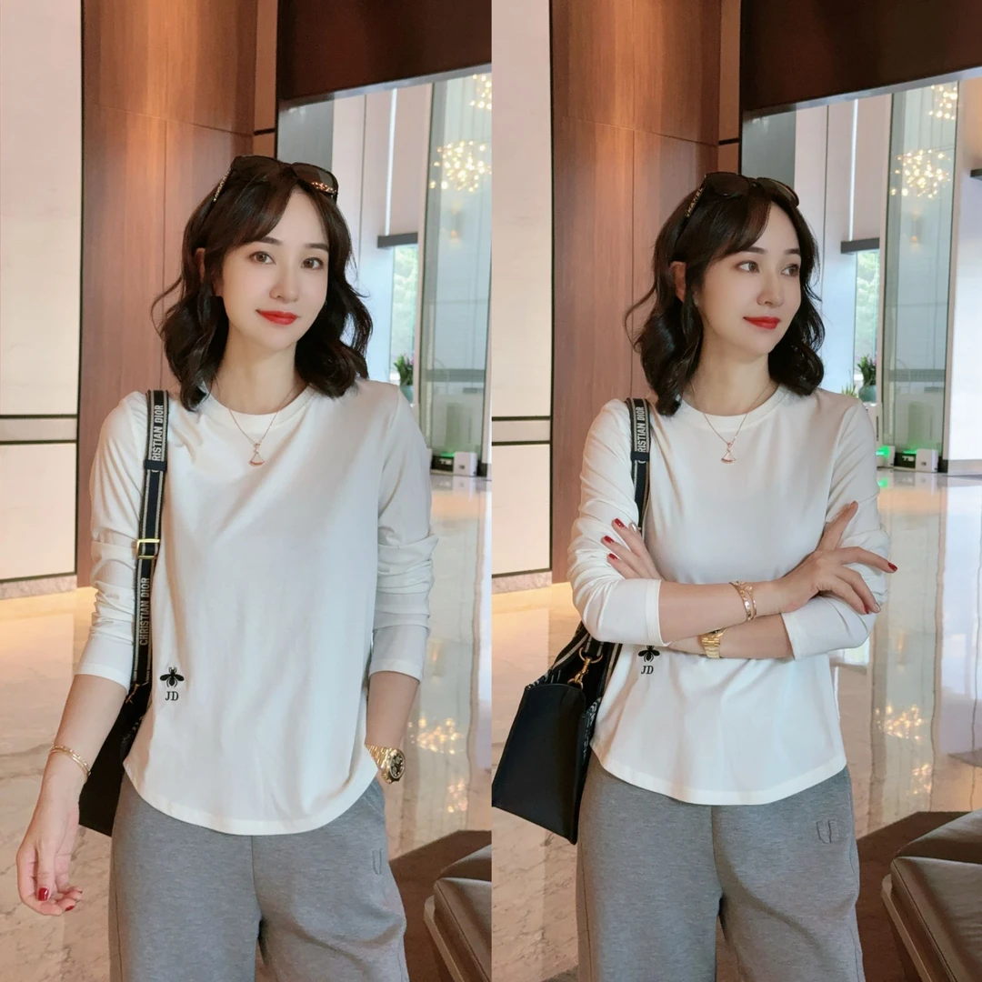 JDND轩羽品牌2025新款  百搭显瘦定制刺绣T恤上衣23021005
