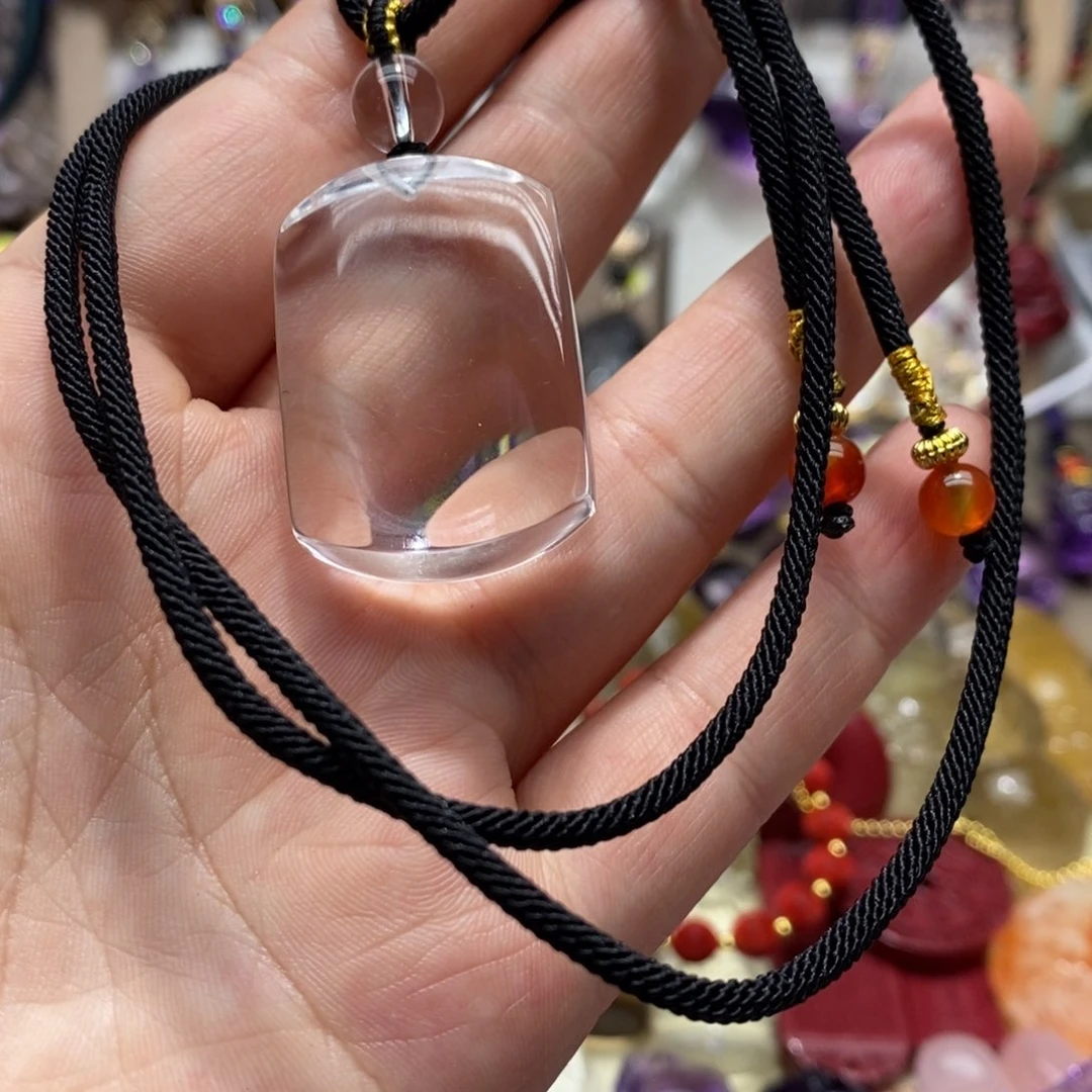 未镶嵌黄晶吊坠(赠链)白水晶白水晶无事牌吊坠