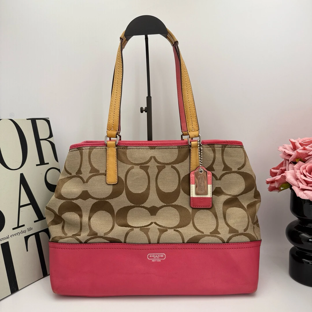 95新 COACH/蔻驰 蔻驰/Coach xy 9201 老花布托特