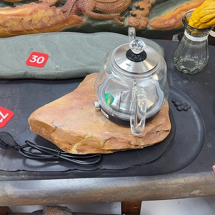 端砚石底座自动上水烧水壶