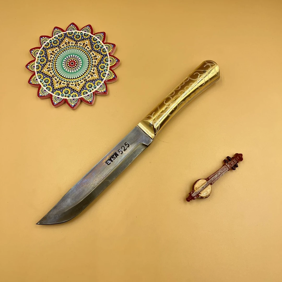 【英吉沙】实心铜把子直柄刀