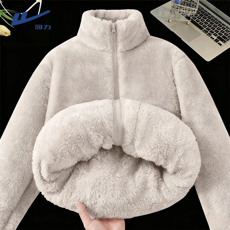 回力摇粒绒外套女加绒加厚2025秋冬季新款爆款上衣小个子洋气外套