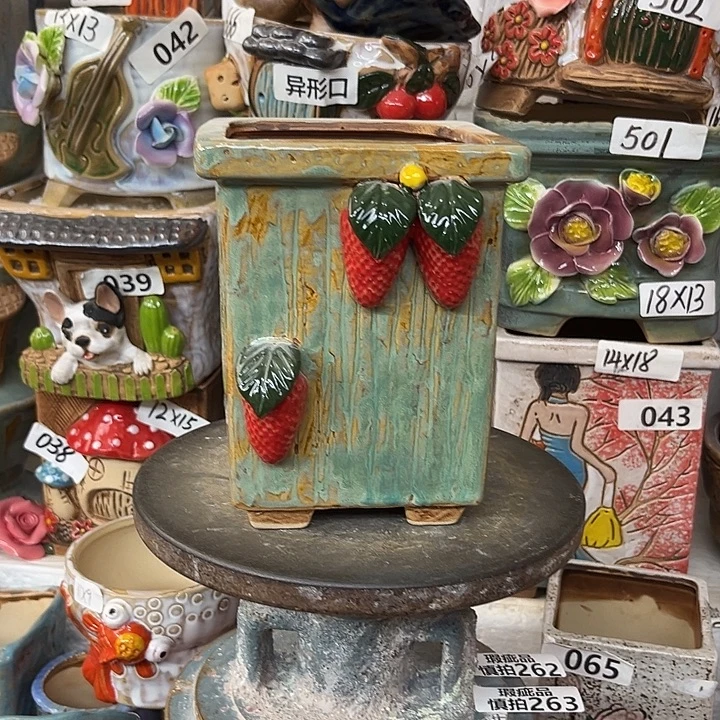 粗陶材质多肉花盆