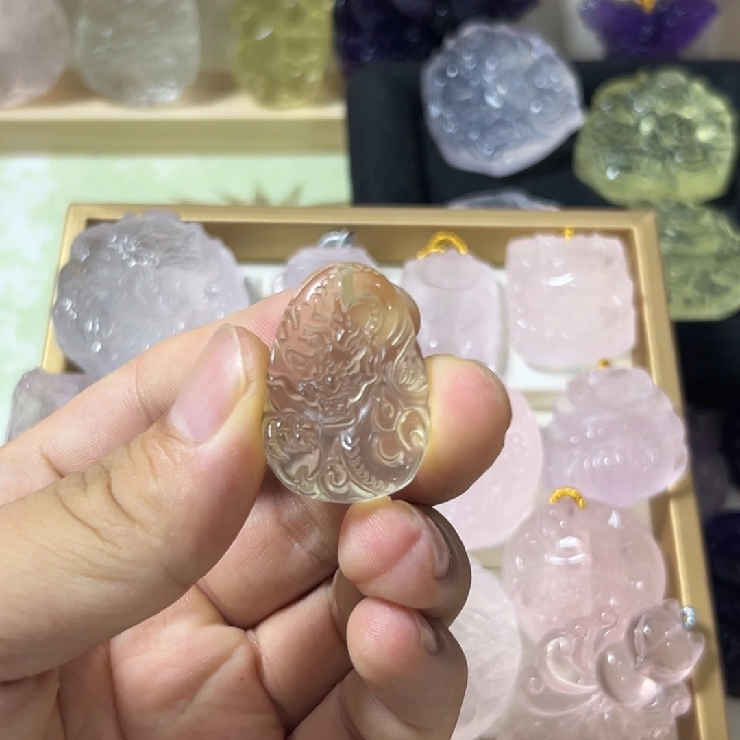 水晶珠宝半成品未镶嵌龙牌
