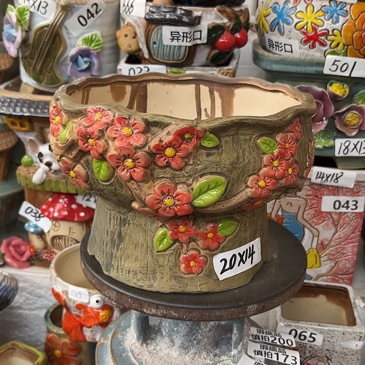 粗陶材质多肉花盆