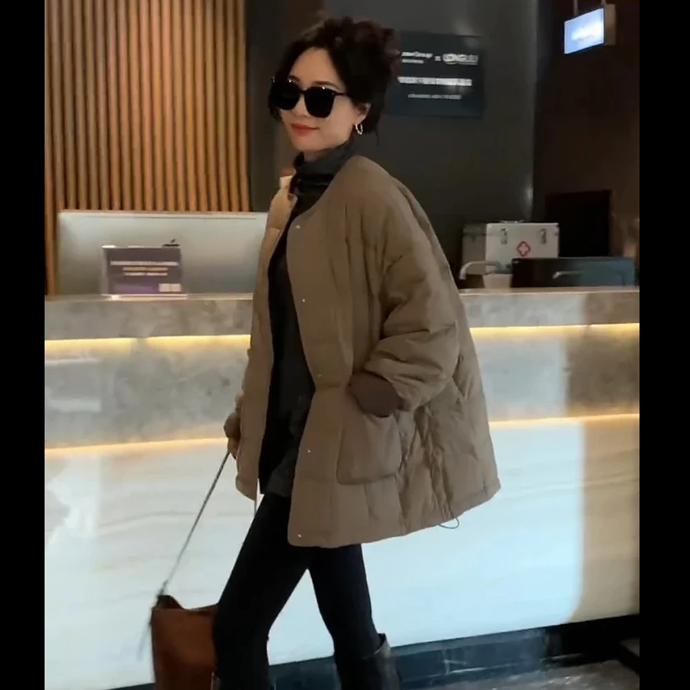 秋冬流行爆款穿搭休闲2025新款韩版气质高级感百搭中长款棉服外套