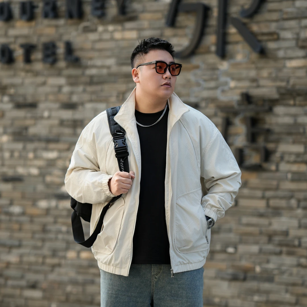 【蝈蝈春季新款】2025春季大码男生外套雅痞宽松百搭潮牌