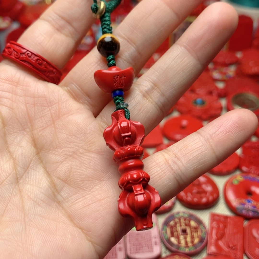 天然辰砂工艺品朱砂钥匙扣
