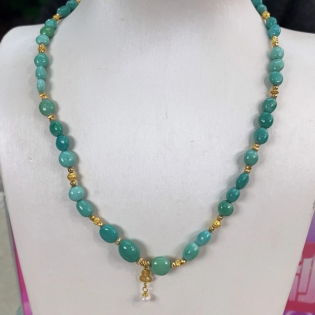 绿松石银S925镀金镶嵌珠宝奇石