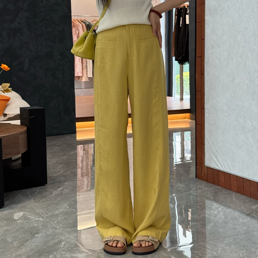 宿慕SUMU夏季百搭阔腿裤2025新款5-10显瘦透气舒适直筒长裤987