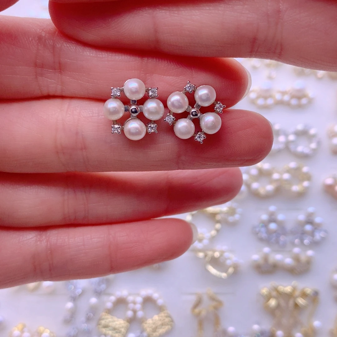 淡水珍珠耳饰合金