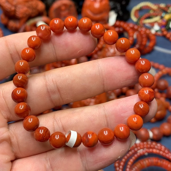 南红玛瑙未镶嵌手串7+mm