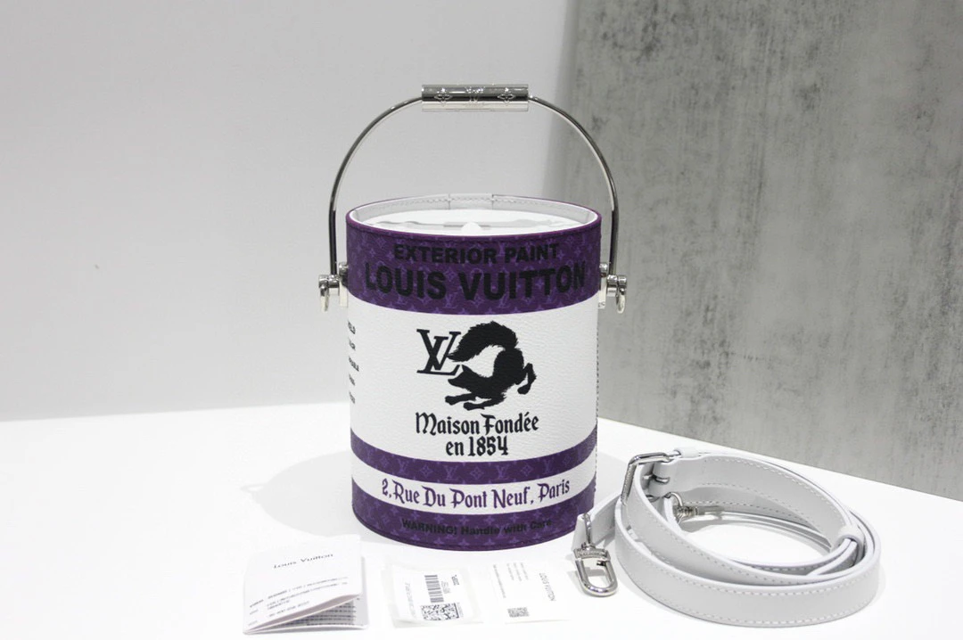 全新未使用 LouisVuitton/路易威登 走秀款紫色油漆桶 尺寸13/17