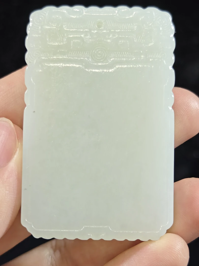 旧藏天然和田玉平安无事牌挂件配饰59克58*38*9mm