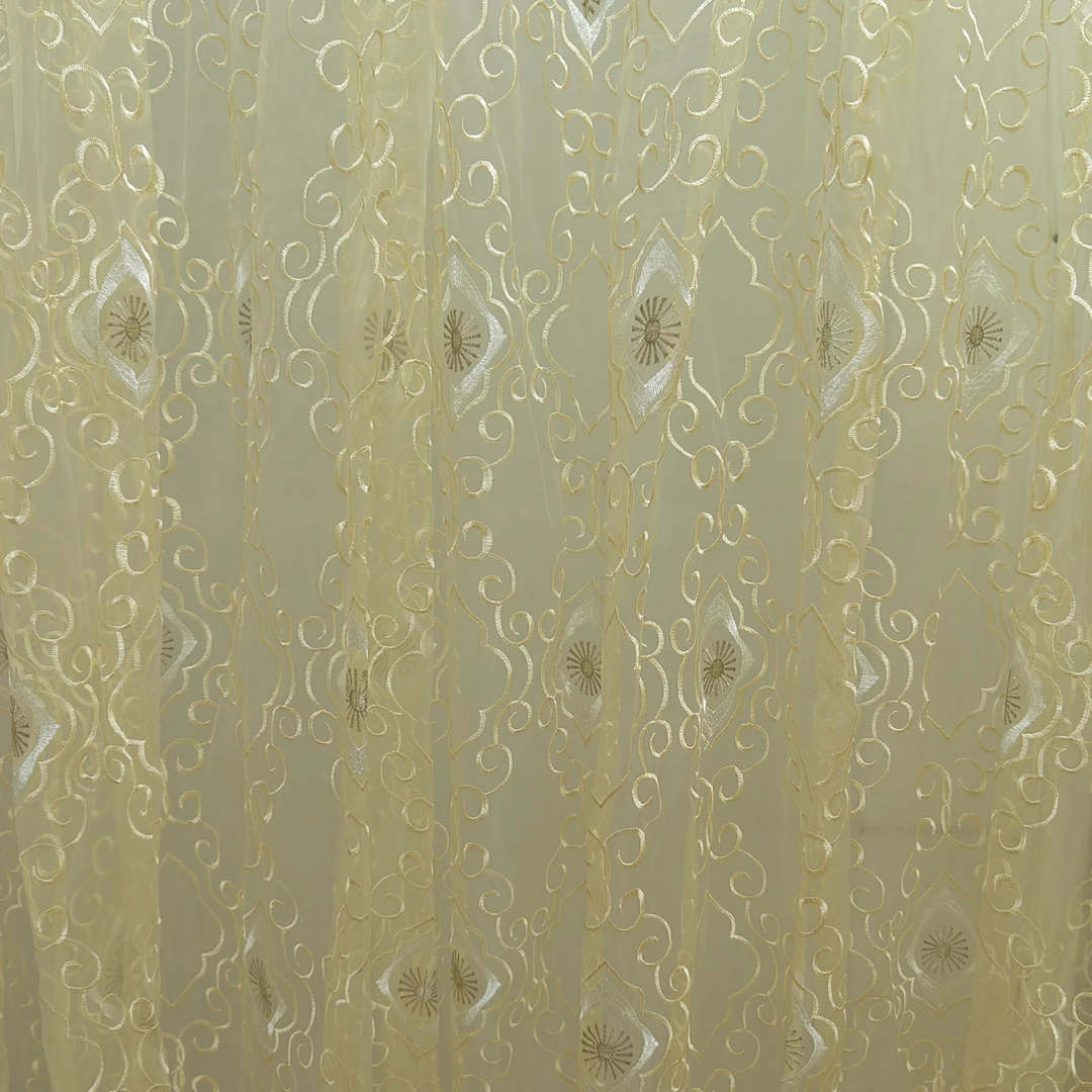 00423 挂钩款成品刺绣阳台卧室透气纱帘宽8米高2.7米免费对开